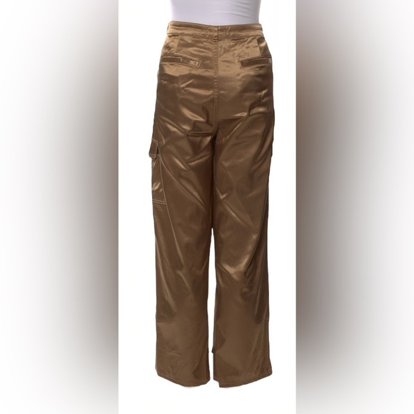L’AGENCE Wyatt High Rise Utility Cargo Pants Buckhorn Brown Sz 29 Satin Sheen - Picture 3 of 9